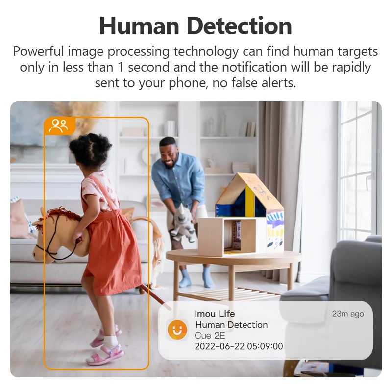 Imagem -04 - Imou Peças Cue 2e Wifi Câmera Monitor do Bebê Câmera de Detecção Humana Compacto Inteligente Câmera Visão Noturna Interior Mini Vigilância