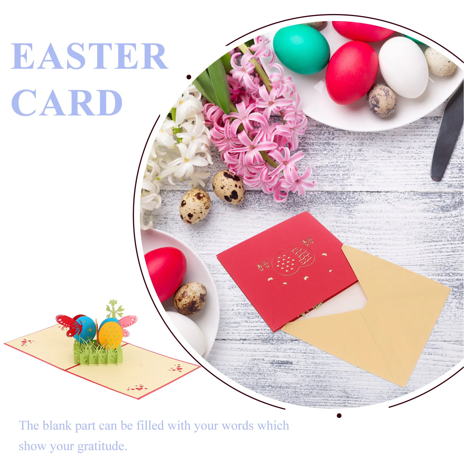 Up Greeting Card Easter Special Design Paper Craft with Blank Space Write Message for Christmas Holiday Party Celebration