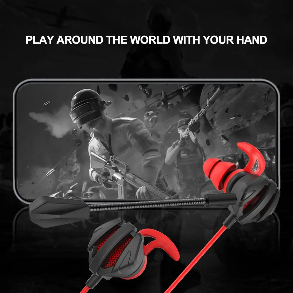 In-ear Wired Earphone with Microphone Non-delayed 360-degree Stereo Sound Gaming Headset Phone Accessories