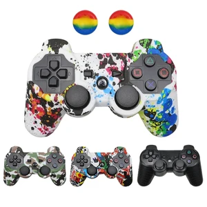 Estuche de cubierta de silicona protectora para la manga protector anti-protector anti-scratch del controlador PS3 / PS2 con 2 tapas de empuñaduras de pulgar 10 Mejor portada de ventas PS3 Super Slim - №3