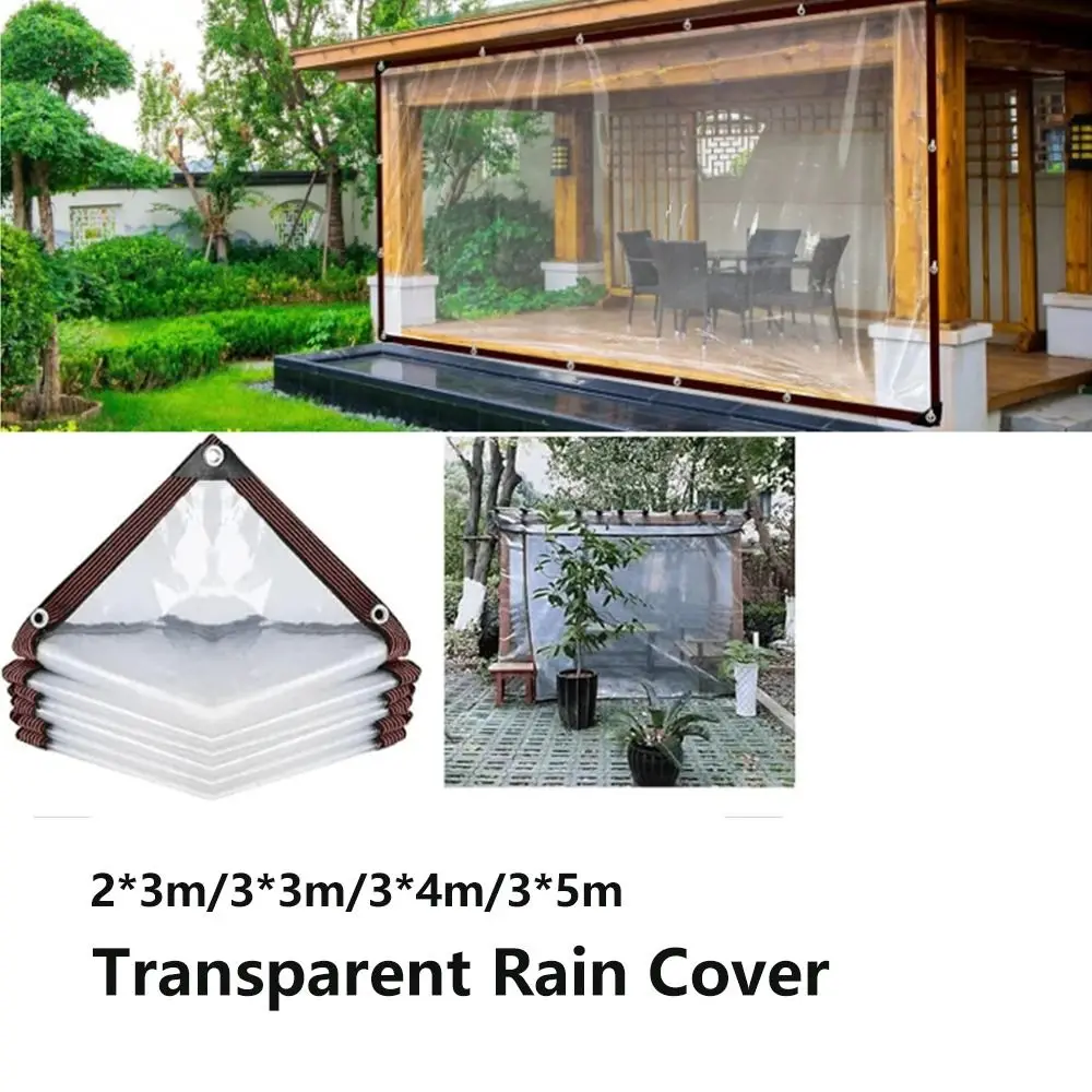 Snowproof Waterproof Tarpaulin Waterproof Dust-proof Transparent Rain Cover Foldable Wind-Resistant Rainproof Cloth