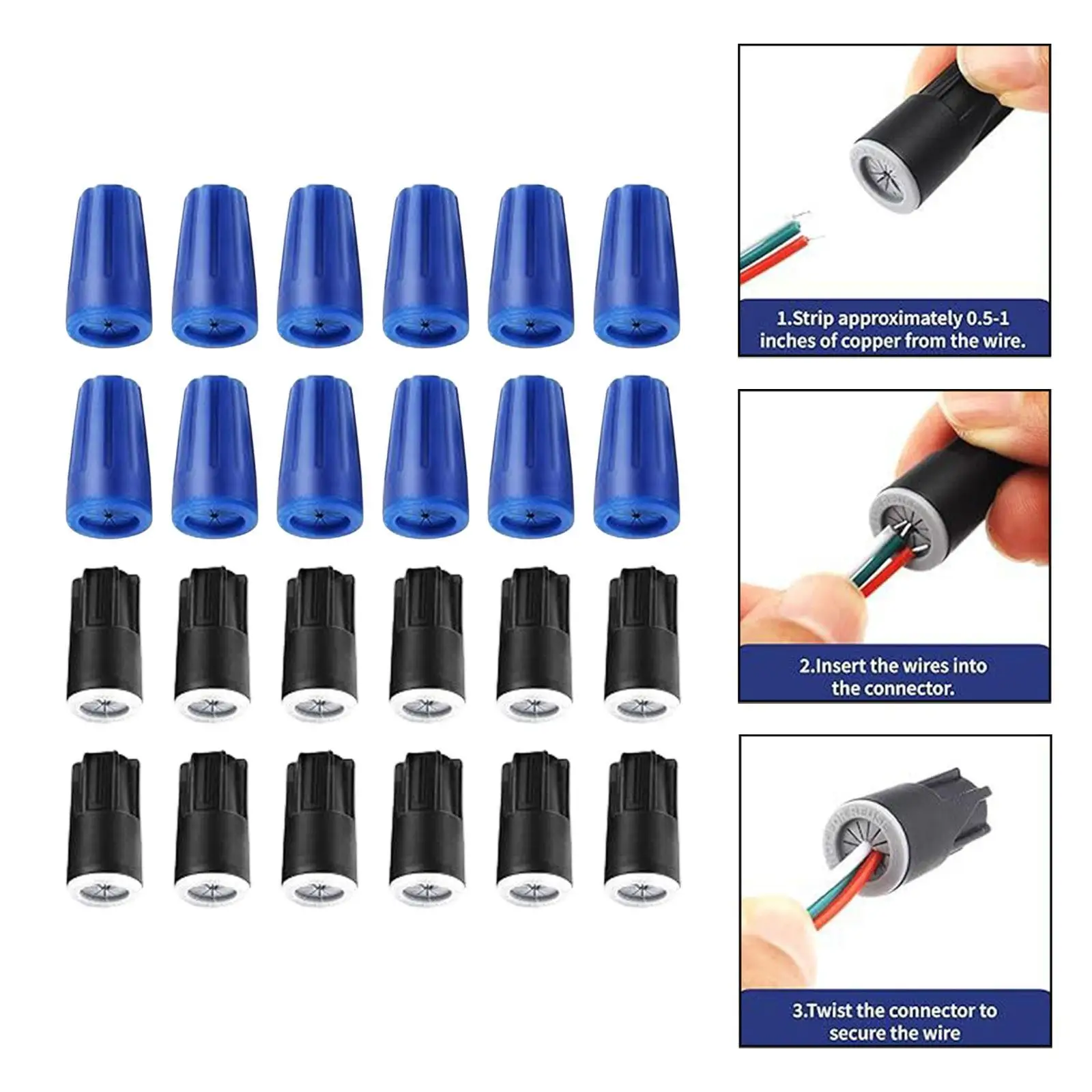 24x تويست على موصل الأسلاك يستبدل الملحقات المهنية توصيل الأسلاك الكهربائية غطاء سلك محمول سهل المسمار على الغطاء