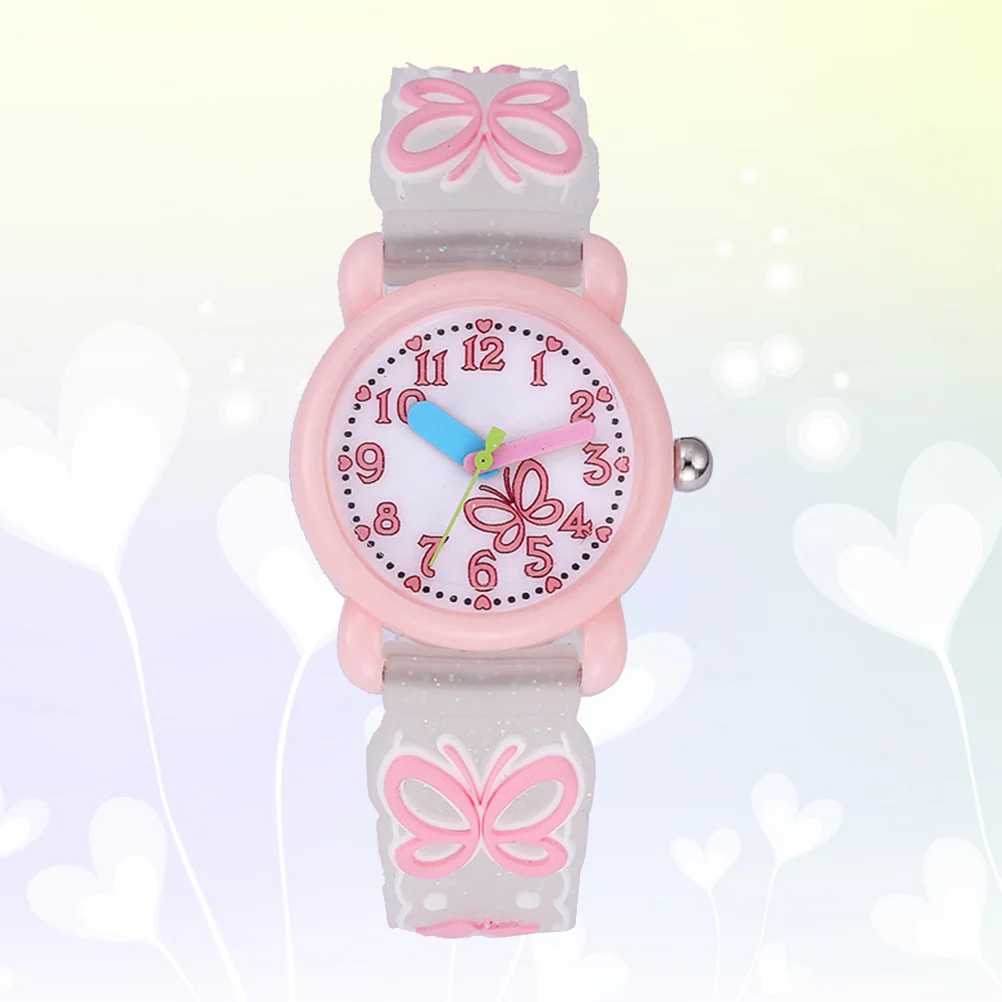 Cartoon Waterproof Watch 3D Design Large Round Window Easy Reading Comfortable Adjustable for White
