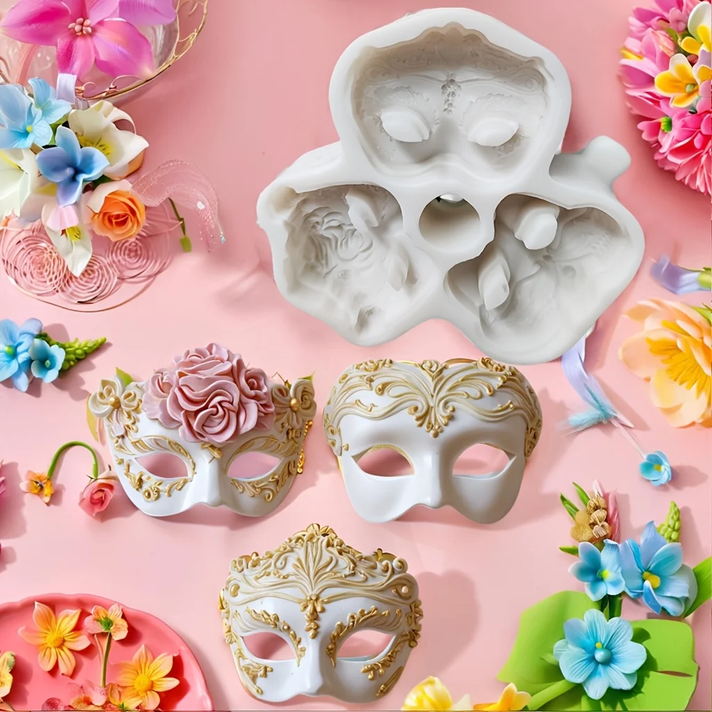 Masquerade Mask Silicone Mold Fondant Chocolate Baking Cake Decorating Resin Clay Candle Soap Plaster DIY Craft Molds