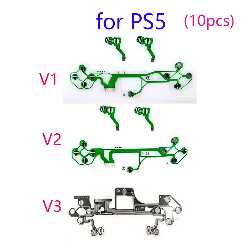 10pcs ใหม่ Conductive Film สําหรับ PS5 FLEX CABLE สําหรับ PS 5 V1 V2 V3 อะไหล่ซ่อมปุ่มริบบิ้น Circuit Board