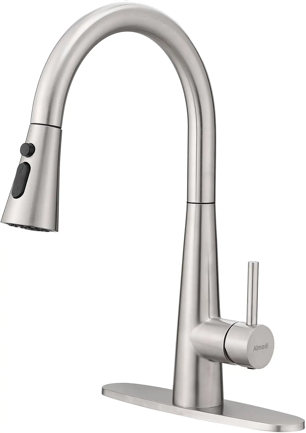 

Kitchen Faucet with Pull Down Sprayer – High Arc 360° Swivel Brushed Nickel Stainless Steel Kitchen Sink Faucet, 3-Mode S