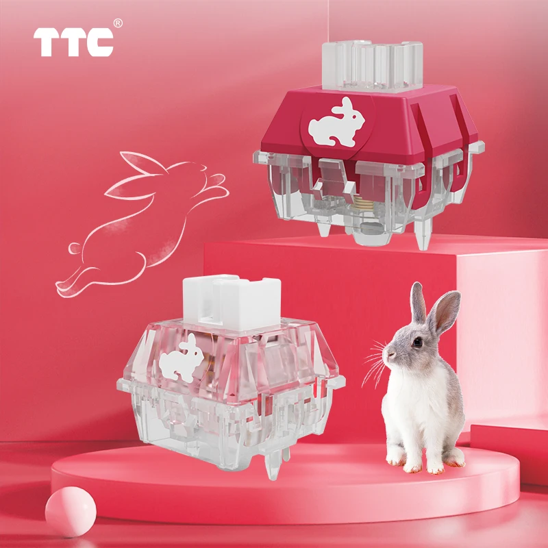 TTC Rabbit Switch, Factory Pre-lubed Dust-Proof Stable Linear Silent Mechanical Keyboard Switch