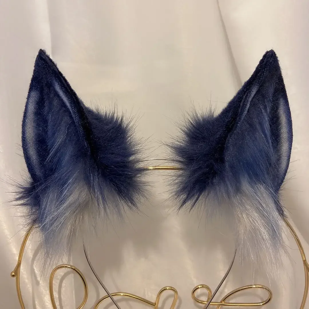 Custom Handmade Anime Original Animal Ear Fox Wolf Cat Ears Hairhoop Headwear For Lolita Halloween Christmas Anime Cosplay Prop