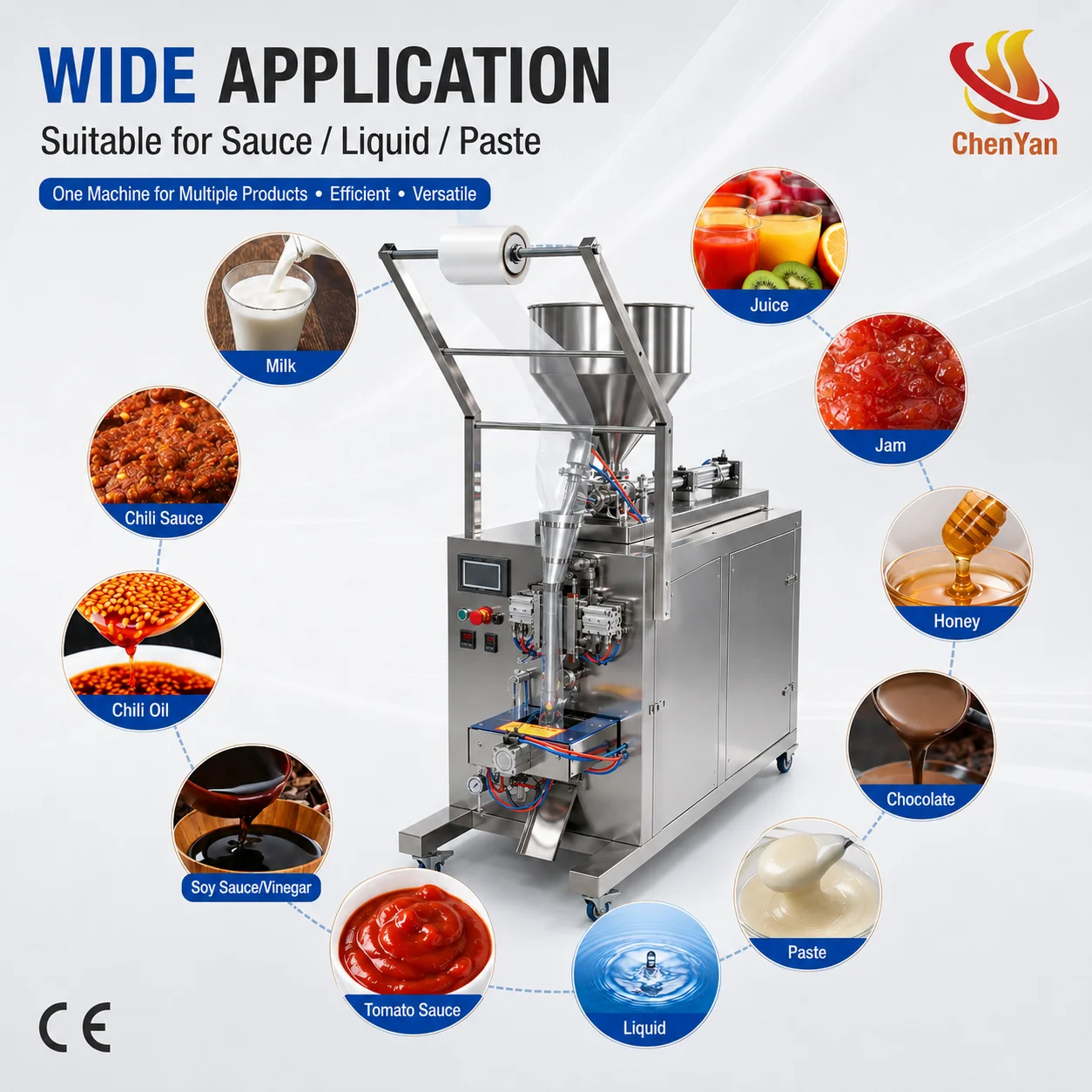 Automatic Filling Sauce Packing Machine for Small Sachet Pouch Packaging High-Accuracy Plastic Film Food Paste Liquid