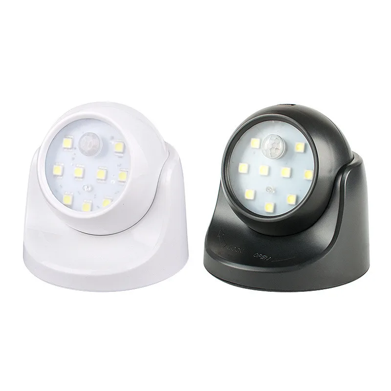 9 LED Wireless Motion Sensor Night Light 360 Degree Rotation Night Light Night Lamp Wall Light Lamp Battery Power Auto On Off