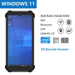 6.5 Inch Windows 11 Handheld PDA Terminal  4G Lte Wifi Bluetooth 8G RAM 256GB Barcode Scanner Intel Rugged Tablet PC