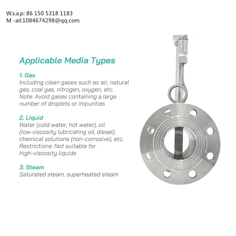 Digital Vortex Shedding Flow Meter, Customizable for Liquid, LPG, Air & Steam, Industrial Flowmeter for Water & Oil Media, China