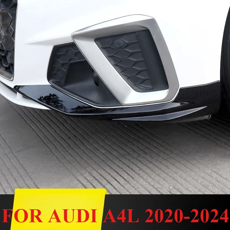 

Боковая защита переднего бампера, наклейка, накладки, угловая полоса переднего бампера из АБС-пластика для AUDI A4L 2020-2024, внешний аксессуар