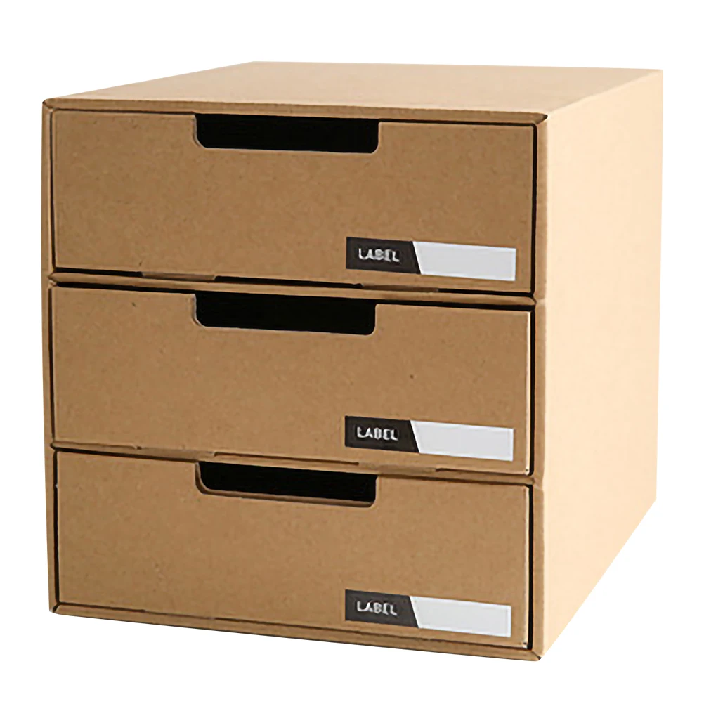 

Drawer Storage Box Desk Organizer File Stationery Paper Desktop Folder Drawers Strong Multiple Sliding Document Case