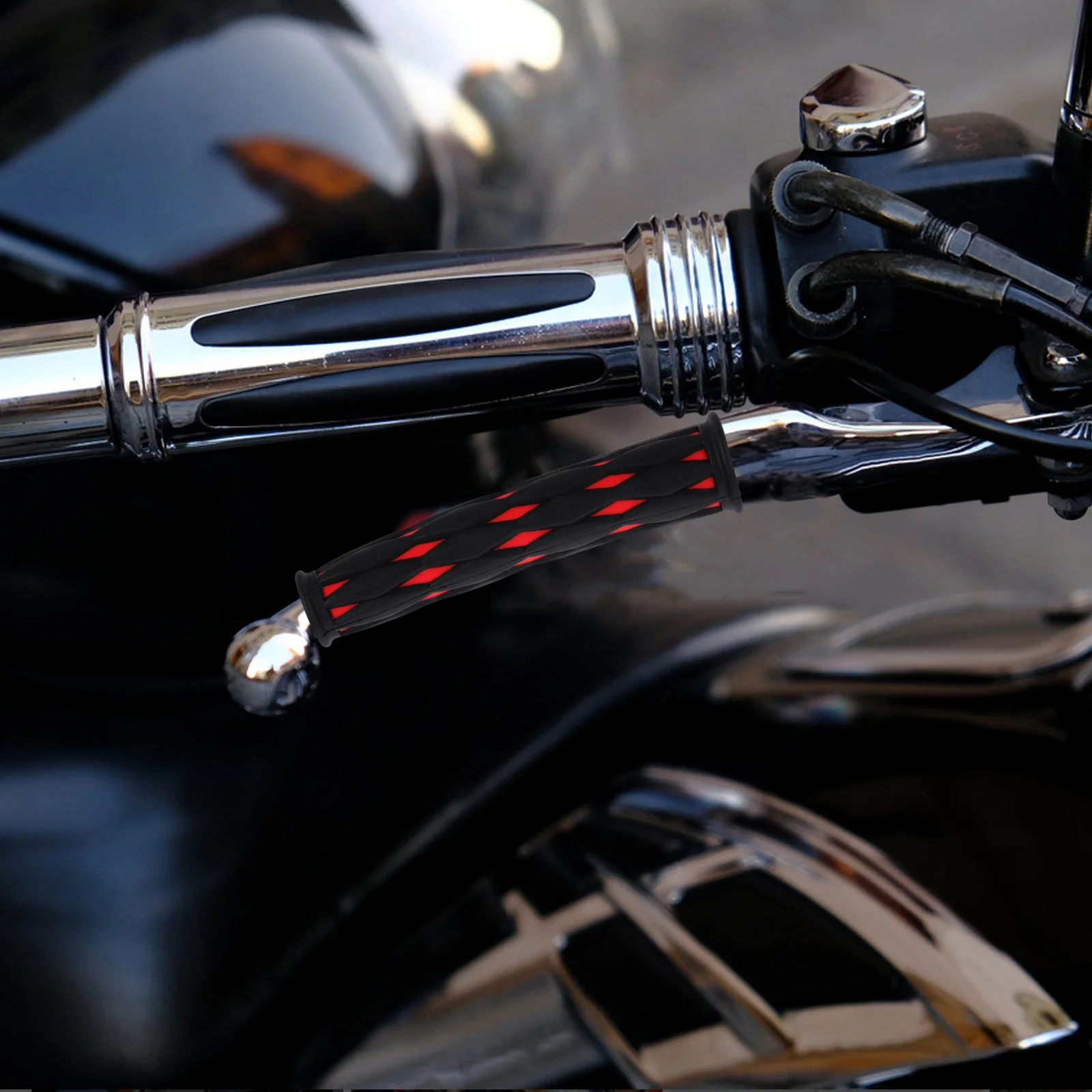 

1Pair Universal Motorcycle Replacement Grip Covers Anti Slip Rubber Handlebar Covers for Electric Bikes Motorbikes Brake Clutch