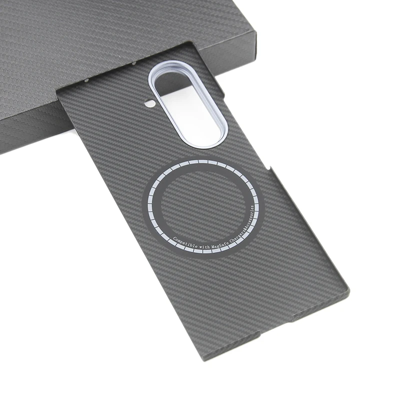 ZXKE True Fiber Case For Samsung Galaxy Z TriFold Embedded Iron Sheet Magnetic Car Support Magsafe Aramid Fiber Shell