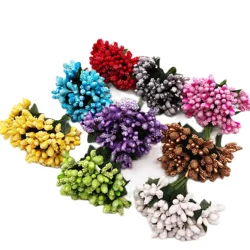 Mini Artificial Flowers Stamen Fake Flowers for Home Decor Wedding Decoration Bride Bouquet Garland Flower Wall Gift Accessories