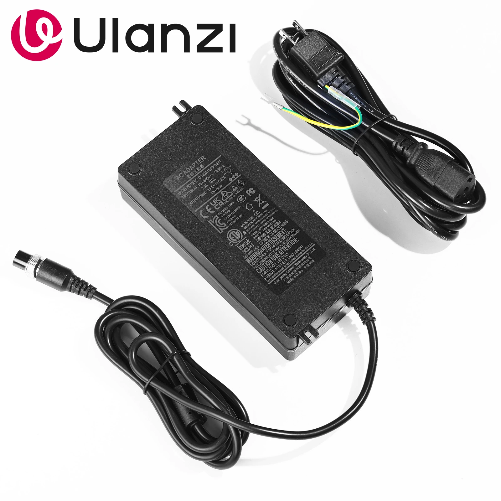 Адаптер питания освещения Ulanzi AD - 1 120W, V - образный монтажный разъем EU / US / UK / JP для кабеля адаптера освещения Ulanzi VL - 120Bi / VL - 120C COB