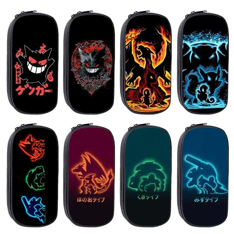 

Hot Anime Gengar Cartoon Pencil Cases Pocket Monsters Pencil Cases Pen Holder Big Capacity Bag School Supplies Zipper Stationery