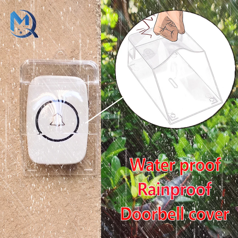 Outdoor Waterproof Cover For Wireless Doorbell Ring Tough Smart Chime Button Double-Sided Tape Transmitter New