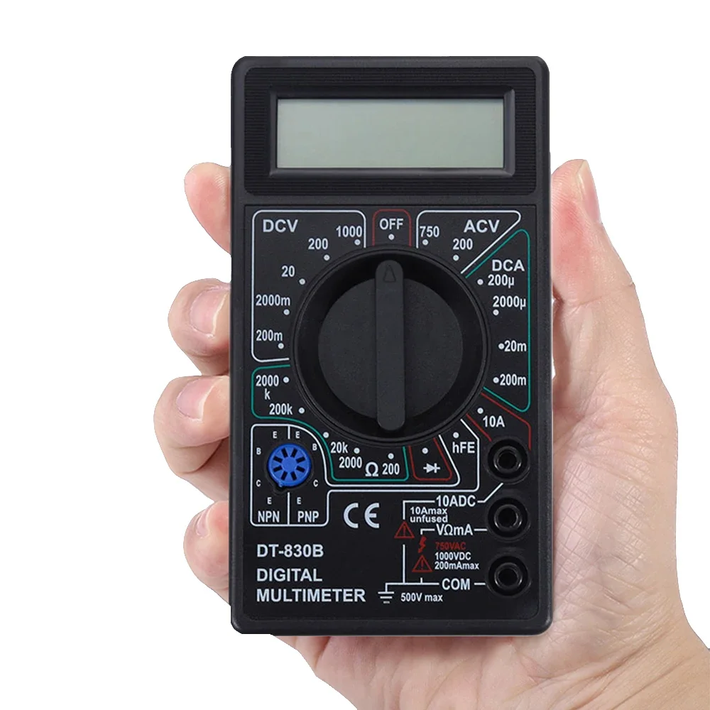 LCD Digital Multimeter AC/DC 750/1000V Digital Mini Handheld Multimeter for Voltmeter Ammeter Ohm Tester Meter With Probe