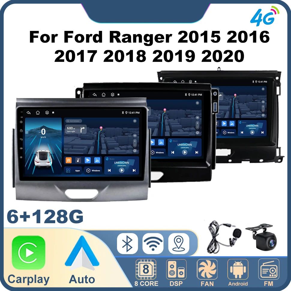 

2 Din Head Unit Car Radio for Ford Ranger 2015 2016 2017 2018 2019 2020 Multimedia Player GPS Auto Smart Systems 4G Android Auto