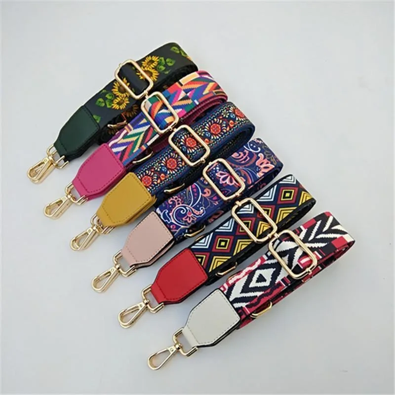 Adjustable Bag Strap Woman Men Purse Straps for Crossbody Messenger Shoulder Bag Accessories Adjustable Embroidered Belts Straps