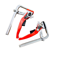 2PCS Alloy Steel Ratchet Track Saw Guide Rail Clamp Upgrade Quick MFT Clamp for MFT Table and Guide Rail System