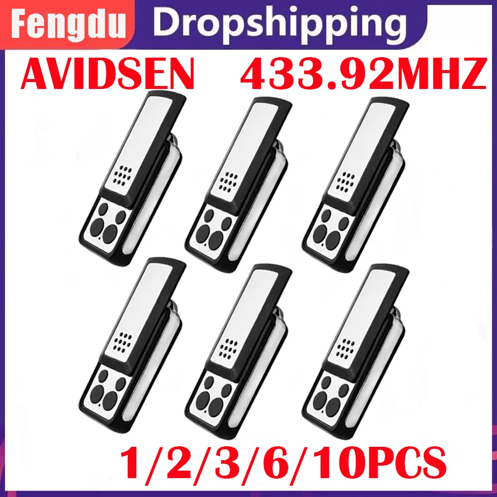 433.92MHz AVIDSEN 6PCS 114253 104250 104251 104257 104350 104700 614701 654100 654250 654300 Garage Door Remote Control 