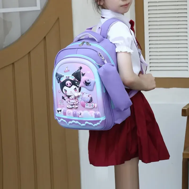 

Sanrioed Anime Kuromi Hello Kitty Large Capacity Backpack Cute Children Kindergarten Cartoon Student Shoulder Bag Gift