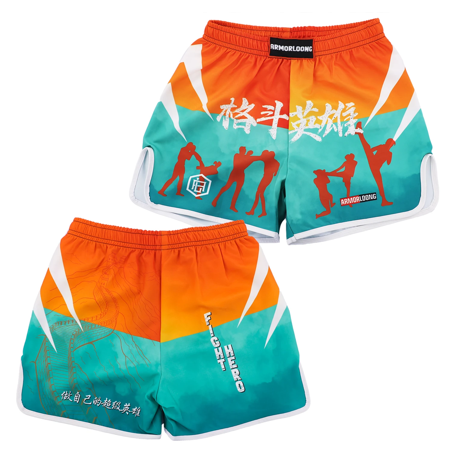 Children's Fighting Hero Training Suit Short sleeved Shorts T-shirt Thai Boxing Sanda Judo Champion Thai Boxing MMA Competition