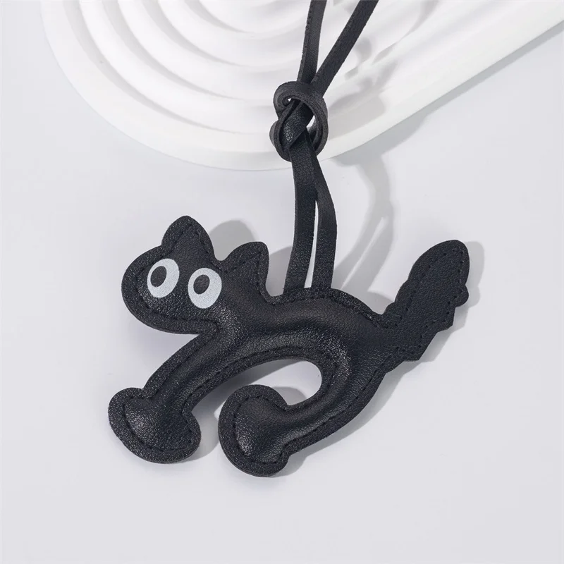 الكلاسيكية لطيف جلدية القط شكل المفاتيح قلادة جميلة سيارة حلقة رئيسية حقيبة سحر الهاتف قلادة حلية حلقة رئيسية الملحقات