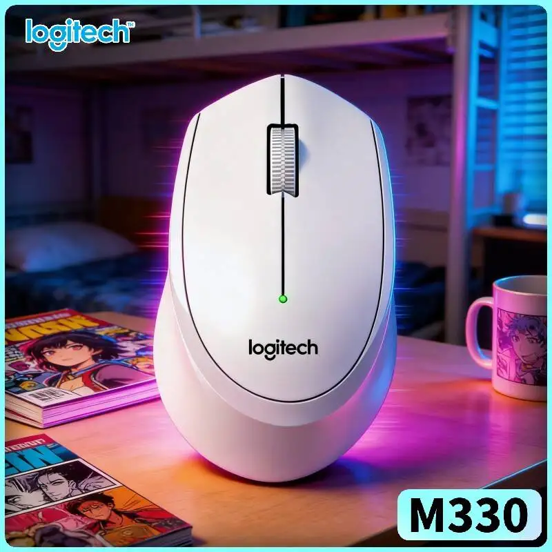 Logitech M330 Silent Wireless Mouse 2.4GHz Cordless Optical Sensor Fade Proof for Laptop PC Mac Home Desk Pad