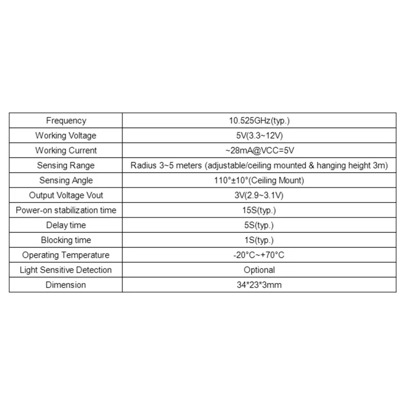 Nuovo modulo sensore corpo sensore Micro movimento LD105 10G Radar a microonde ad alta precisione a basso consumo energetico