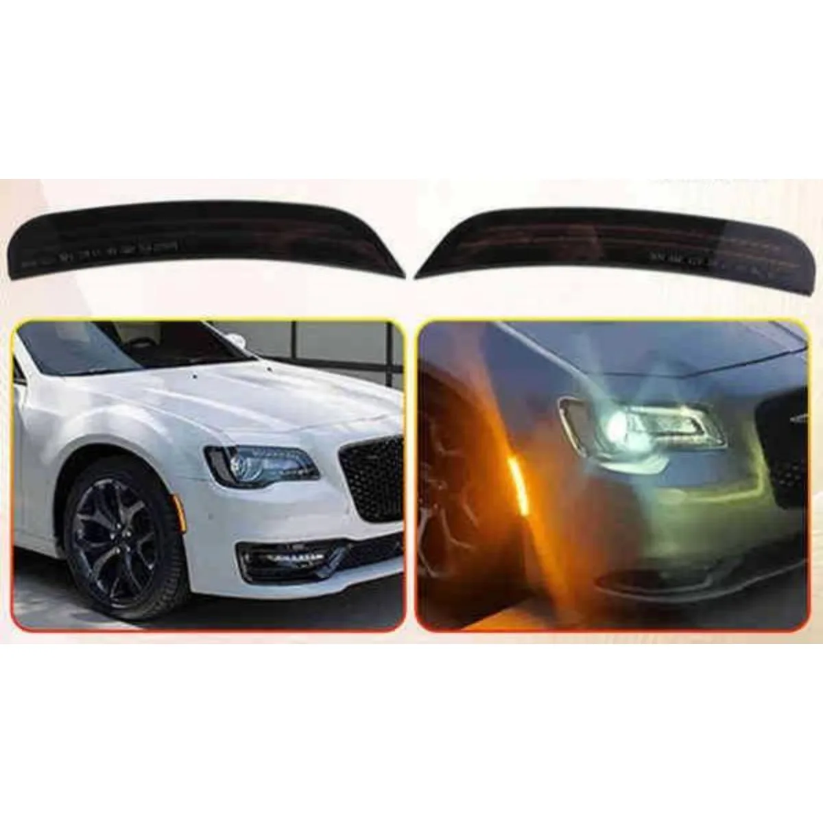 

For Chrysler 300 2015-2022 Left Right Lamp LED Side Bumper Light Front LED Side Bumper Lamp Wheel Eyebrow Light Corner Lamp