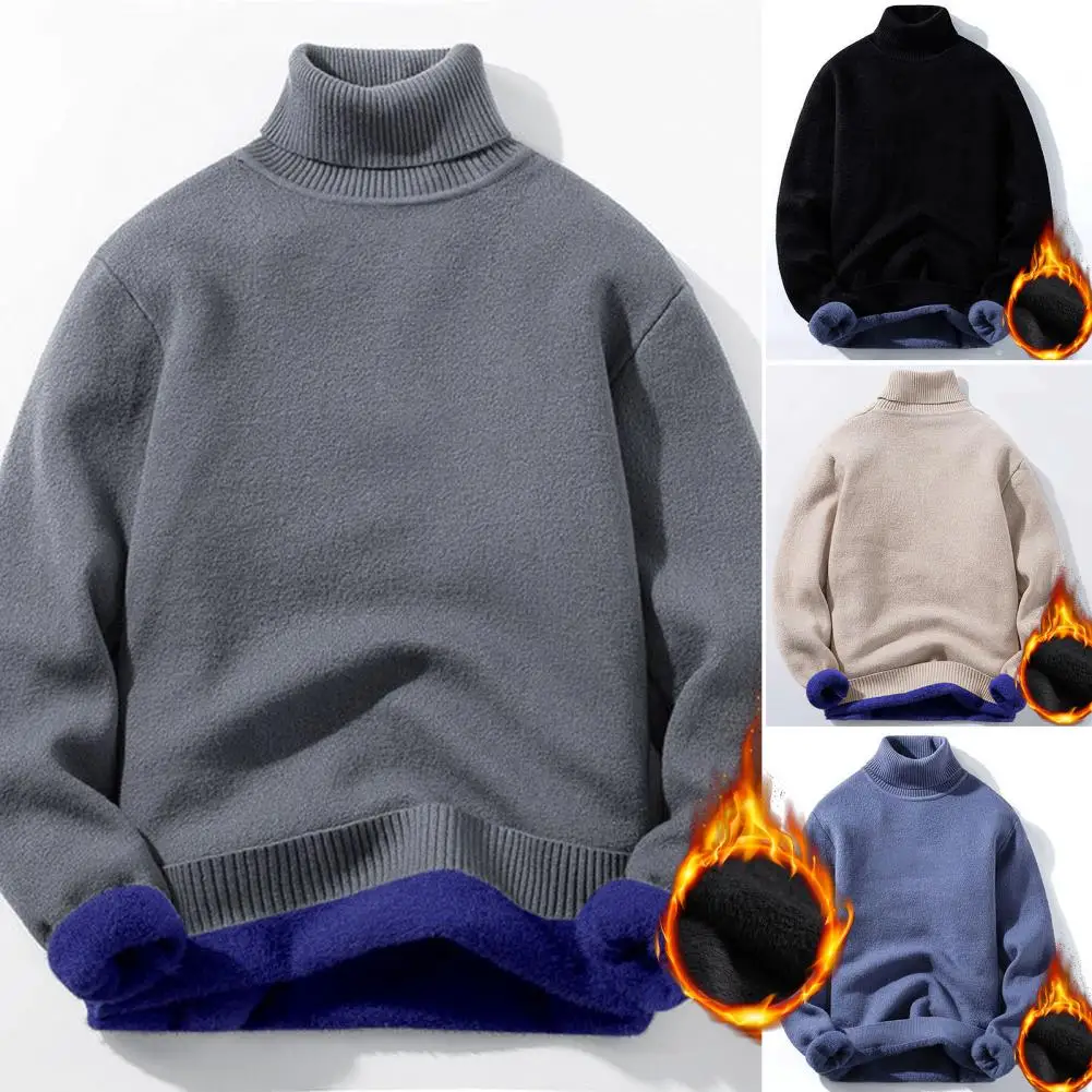 

Stylish Winter Sweater Solid Color Anti-shrink Autumn Sweater Casual Men Winter Sweater