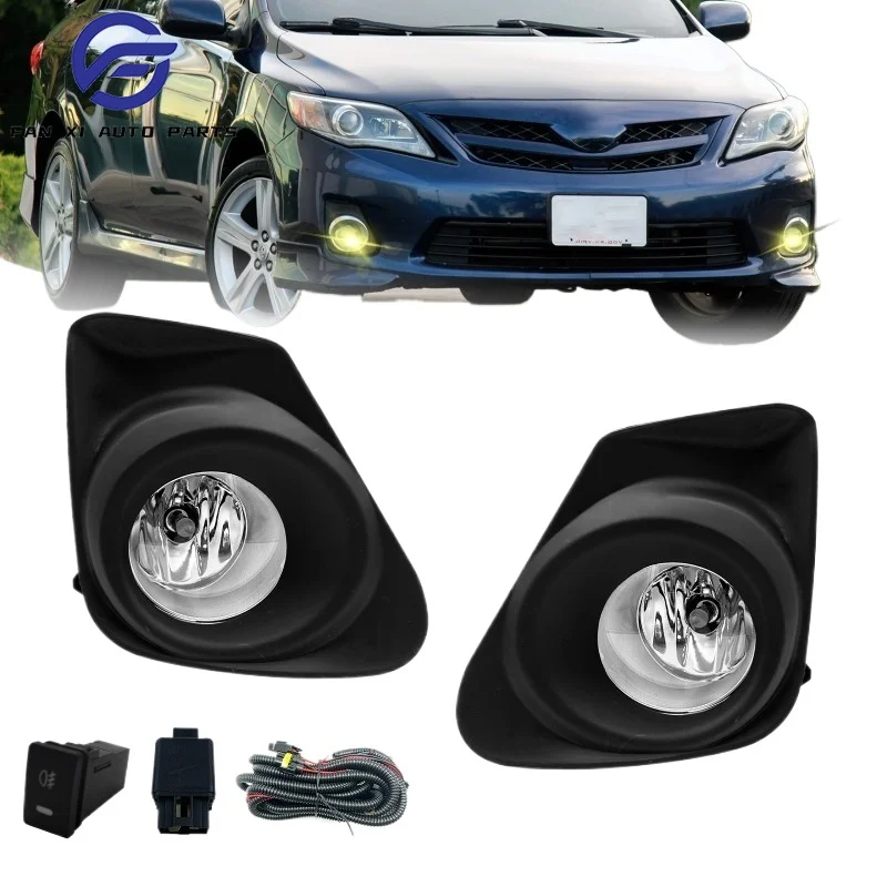 Fog Lamp Set With Switch Wire Speed Black Lampshade Suitable For Toyota Corolla 2011-2013