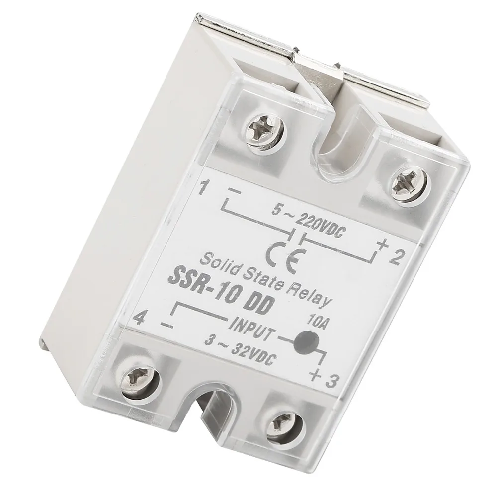 High Reliability SSR-10 DD Relay 10A 5-220VDC SSR-10 Relay DC Control DC 10A Solid State Relay Packaging Machinery