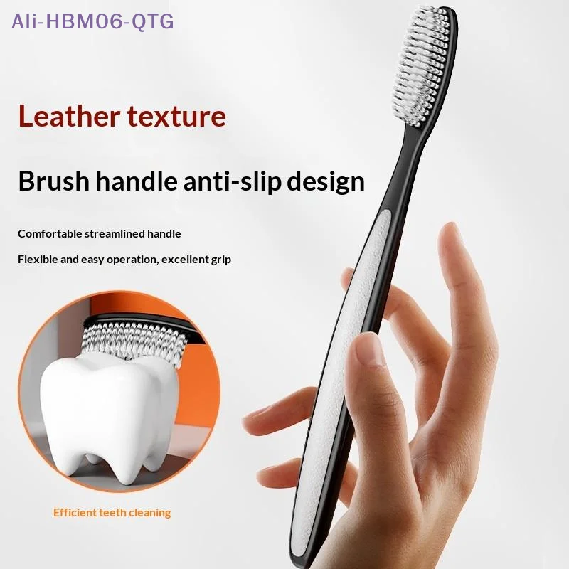 [New] 1/3/4 PCS Black White And Gray High End Color Combination Pack Long Large Head Toothbrush Hard Deep Cleaning For Adults