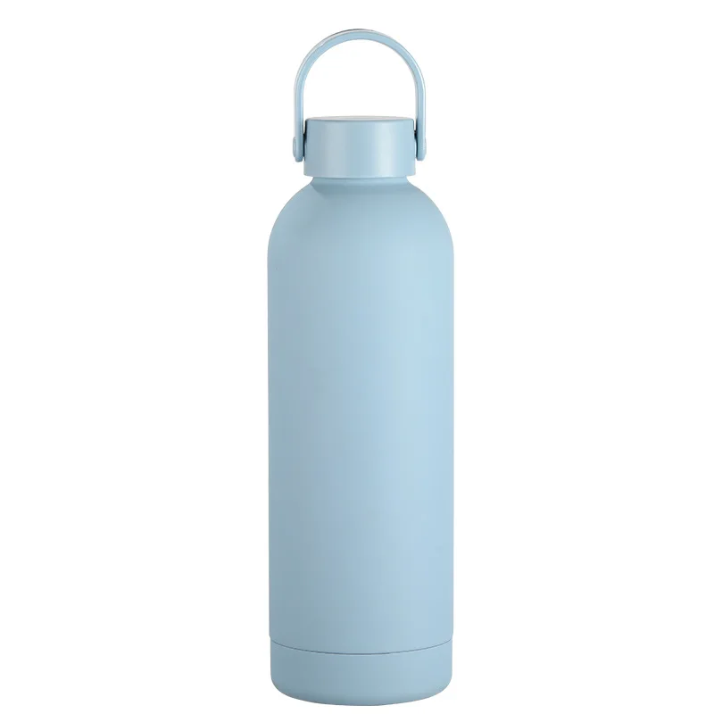 350/500/750/1000ml Macaron Color Cola Shape Insulated Bottle, 304 Stainless Steel Vacuum Flask, Portable Handle Water Bottle