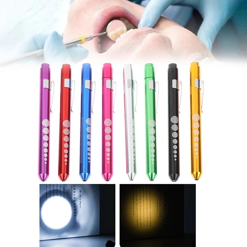 1PC LED Flashlight Work Light First Aid Pen Light Torch Lamp Pupil Gauge Measurement Portable Medical Pen Light