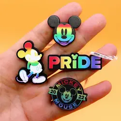 1pcs Original Cartoon PVC Shoe Buckle Decorations 2022 Pride Mickey Mouse Classic Shoe Charms Pins for Bracelet Party Gift