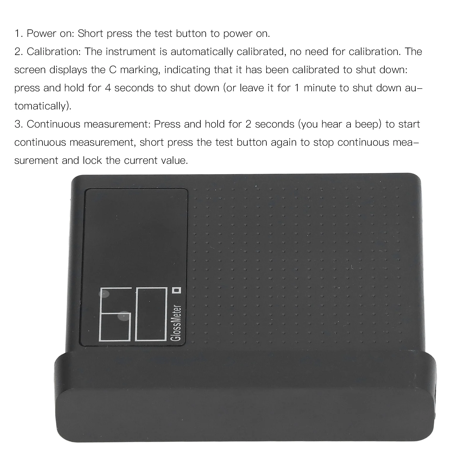 Miernik połysku Niski pobór mocy Miernik połysku kamienia Pomiar w czasie rzeczywistym Wysoka dokładność dla gospodarstwa domowego