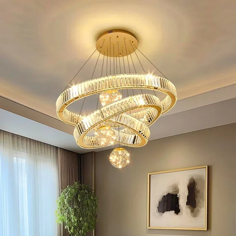 Imagem -03 - Luxo Crystal Pendant Lights For Home Decoration Living Room Chandelier Quarto Pendant Lamp Luz de Teto Iluminação Interior