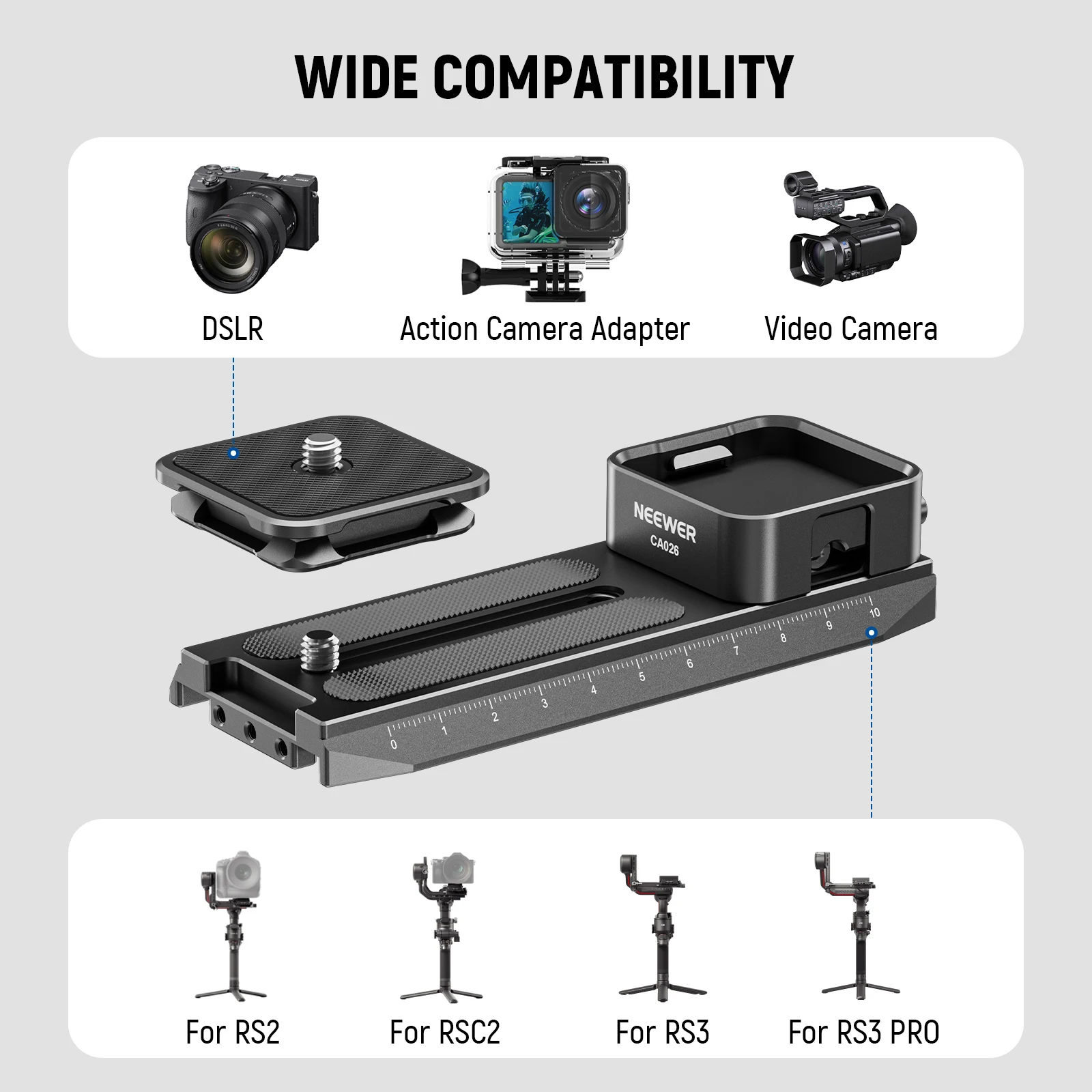 NEEWER Arca Quick Release System for Handheld Gimbals with 1