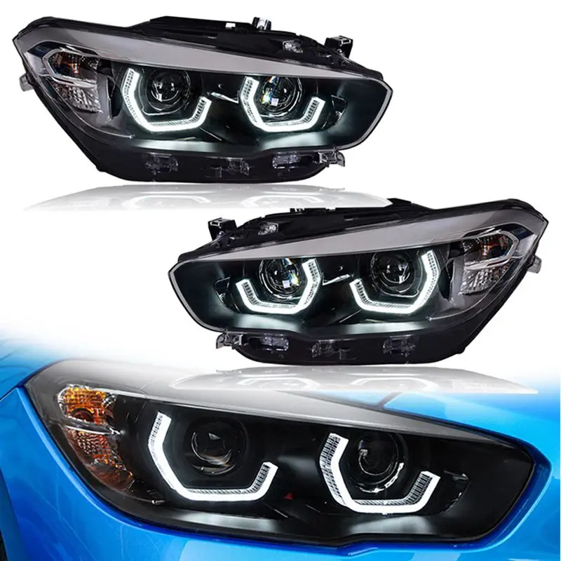 

Для BMW F20 Фара BMW 116 118 120 1 серии Фара 2012-2018 Светодиодная ангельские глазки Ксеноновая передняя фара Обновление и модификация