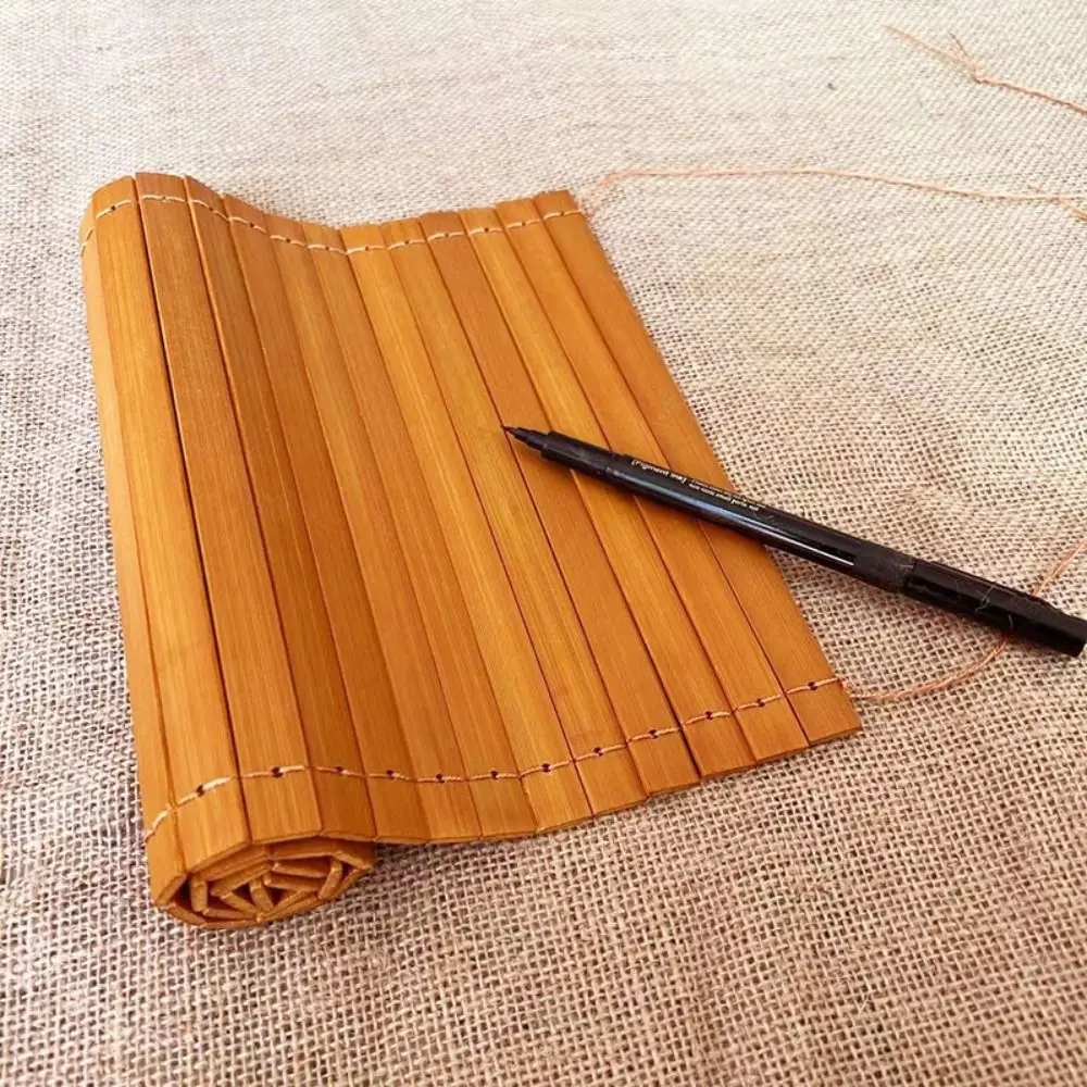Libro de bambú en blanco inscriptible, creativo, Simple, multifuncional, estilo antiguo, práctica de caligrafía, plegable y duradero