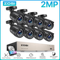 ZOSI 8CH CCTV System H.265+ 5MP Lite HD-TVI DVR kit 8 1080p 2MP Home Security Outdoor Night Vision Camera Video Surveillance Kit
