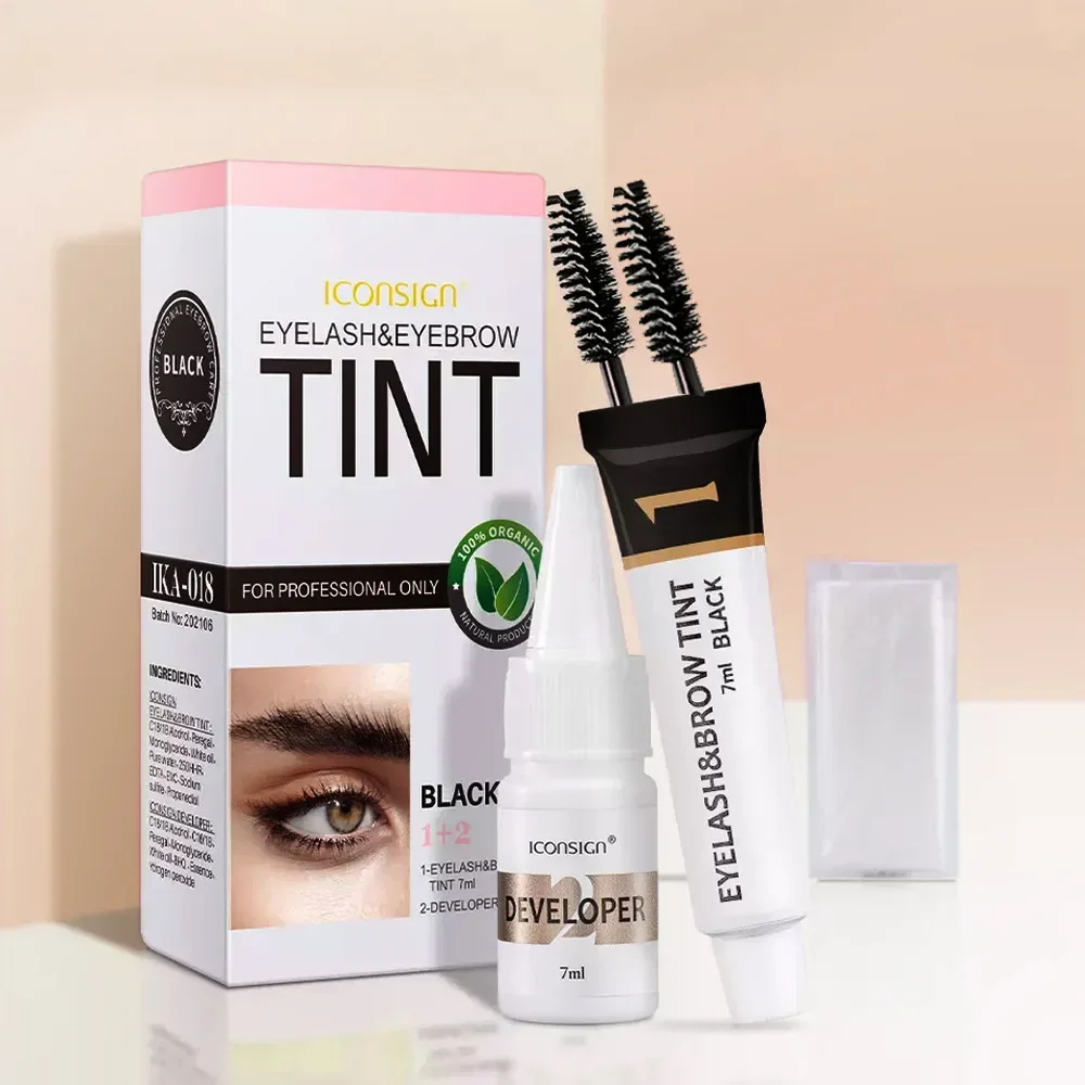 Professionele wenkbrauwverf Tint Kit Waterdicht Zweetbestendig Sneldrogend Wordt geleverd met een penseel Droge semi-permanente wenkbrauwverfcrème