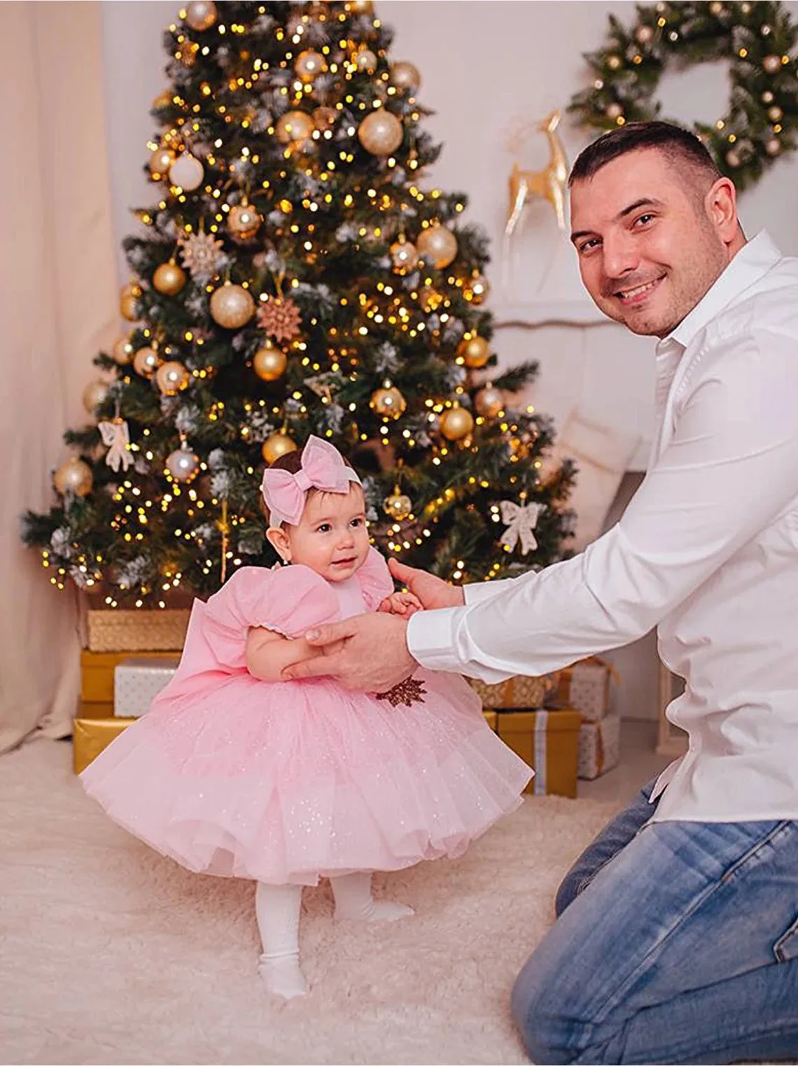 Robe en Tulle Rose Bouffante et Pailletée pour Bébé Fille, Vêtement de ixde Mariage, de Premier Anniversaire, à Fleurs, Court et à Gros Nministériels d, pour Concours, Bal, Quelle que soit